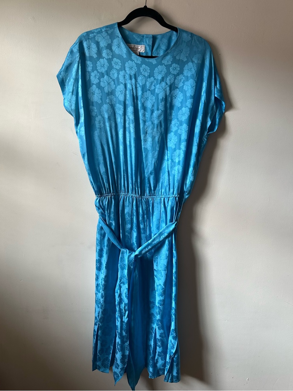 Vintage Michelle Stuart Silk Floral Embossed Dress